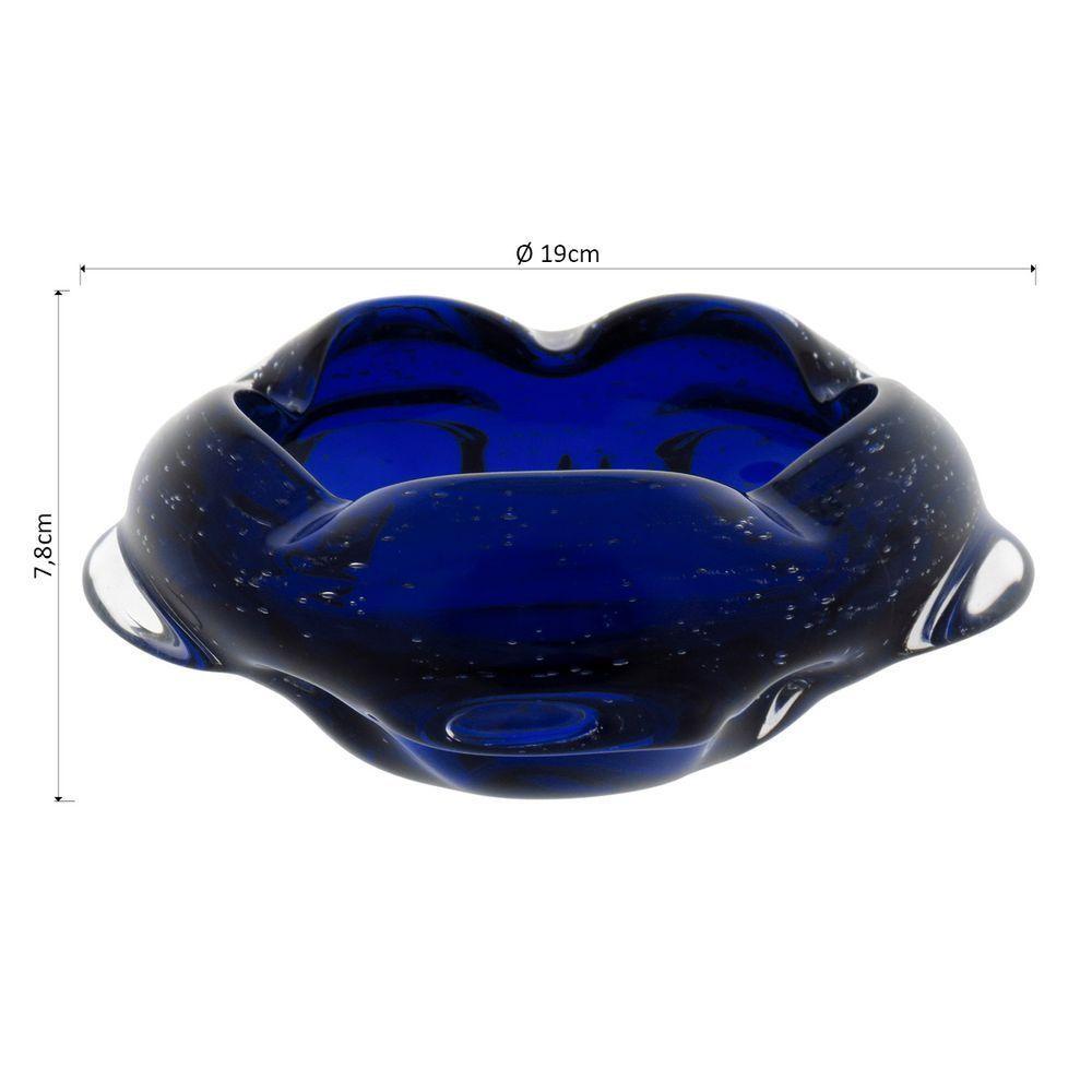 Jemima Centro Mesa 8X19X18Cm Vidro Azul - 2