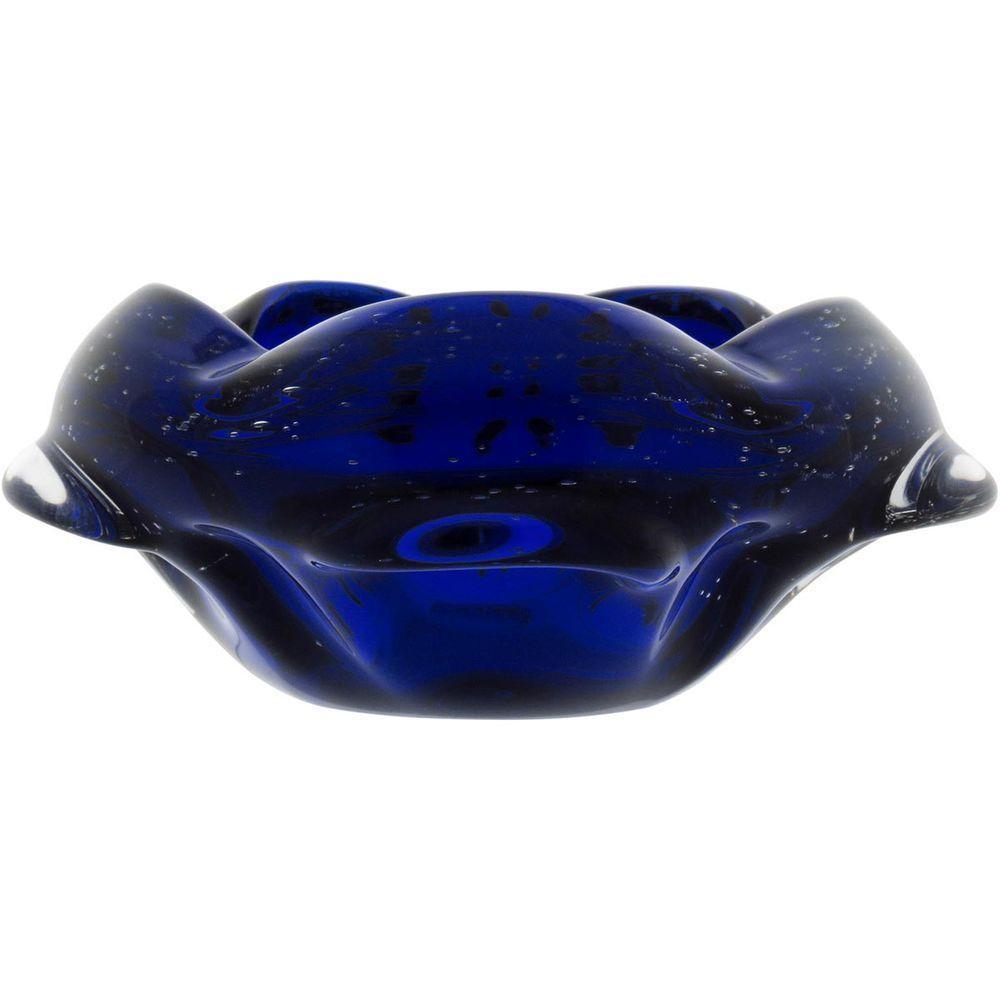 Jemima Centro Mesa 8X19X18Cm Vidro Azul - 5