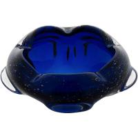 Jemima Centro Mesa 8X19X18Cm Vidro Azul