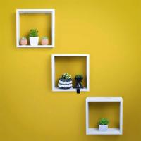 Kit 3 Nichos Decorativos Branco 30x30x10 Para Sala Quarto - 1
