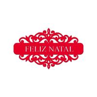 Placa Feliz Natal Com Arabesco 30cmx17cm - Cria Arte Laser Vermelho - 1