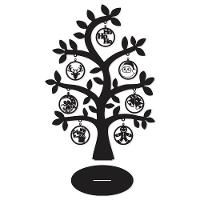 Árvore Preta Com Bolinhas De Natal 28cmx40cm - Cria Arte Laser Preto - 1