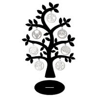 Árvore Preta Com Bolinhas De Natal 28cmx40cm - Cria Arte Laser Prata - 1