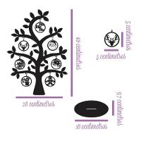 Árvore Preta Com Bolinhas De Natal 28cmx40cm - Cria Arte Laser Prata - 2