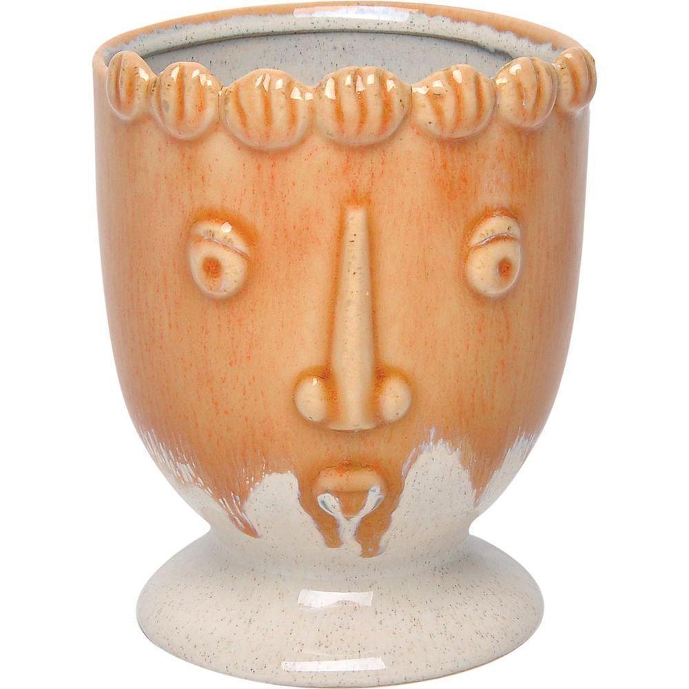 Viso Cachepô 15X12X12Cm Cerâmica Laranja - 1
