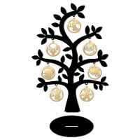 Árvore Preta Com Bolinhas De Natal 28cmx40cm - Cria Arte Laser Dourado - 1