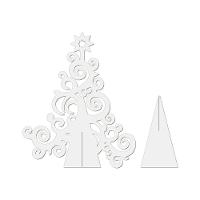 Árvore De Natal Com Arabescos 25cmx30cm - Cria Arte Laser Branco - 1