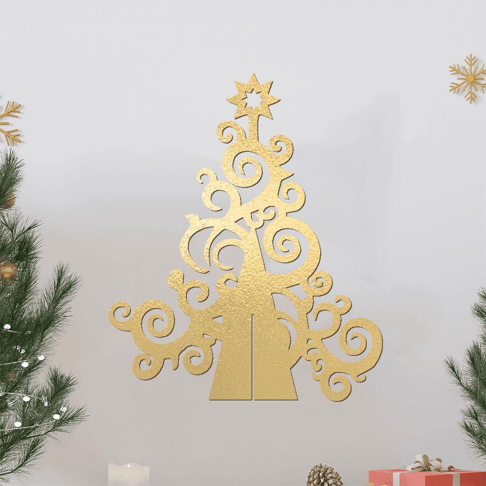 Árvore De Natal Com Arabesco 33cmx40cm - Cria Arte Laser Preto - 3