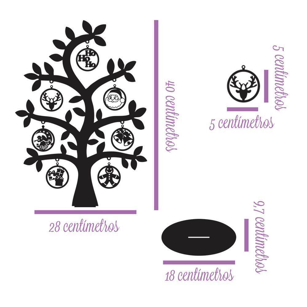 Árvore Verde Com Bolinhas De Natal 28cmx40cm - Cria Arte Laser Verde - 2