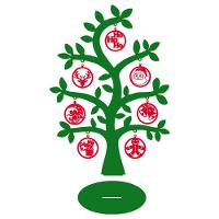 Árvore Verde Com Bolinhas De Natal 28cmx40cm - Cria Arte Laser Verde - 1