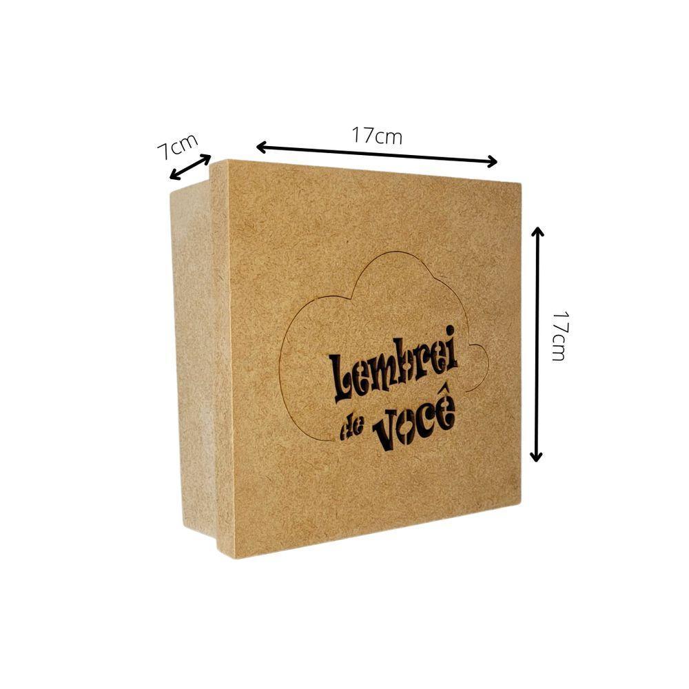 Caixas Personalizadas 100% Mdf Cru (17x17x07) Lembrei De Você - 4