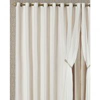 Cortina Bélgica 4,00M X 2,70M Tecido Microfibra Com Voal Pingentes Luxo - Bege - 2