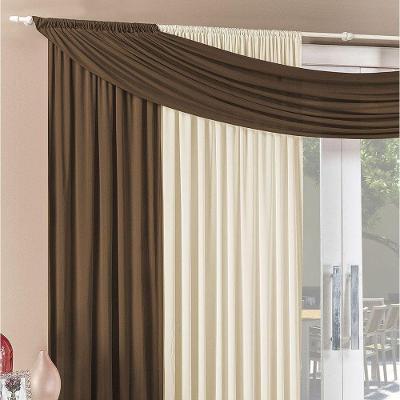 Cortina Alana 3,00M X 2,50M Tabaco Com Palha Tecido Malha Para Sala Ou Quarto