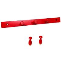 Cabideiro Em Madeira Para Parede/Porta Fixo Vermelho - 3