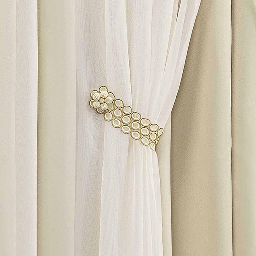 Cortina Alemanha 3,00M X 2,50M Palha Tecido Blackout Com Voal Premium Varão - 2