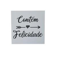 Caixas Personalizadas Brancas 100% Mdf (17x17x07) Contém Felicidade - 2