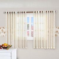 Cortina De Renda Floral 3,00M X 2,50M Charme Para Varão Simples Com Ilhóses - Palha - 1