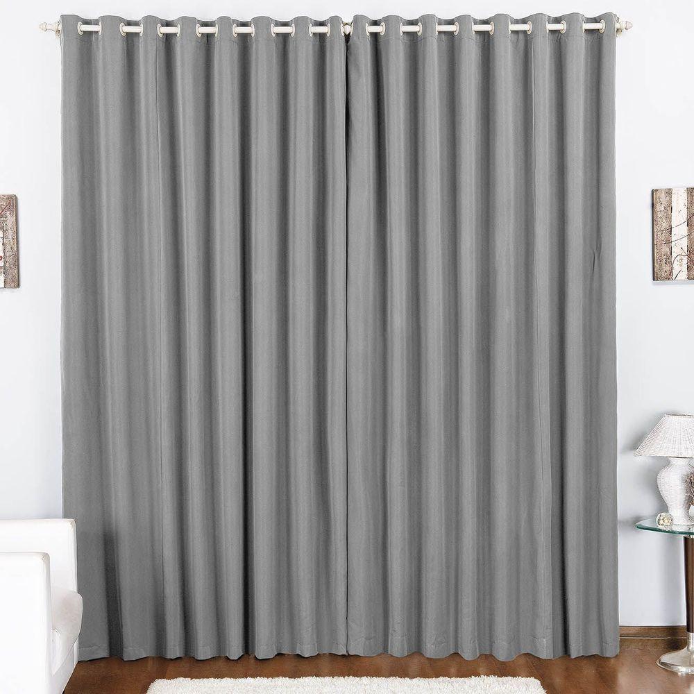 Cortina Duda 4,00M X 2,80M Metros Cinza Tecido Oxford Para Sala Ou Quarto - 1