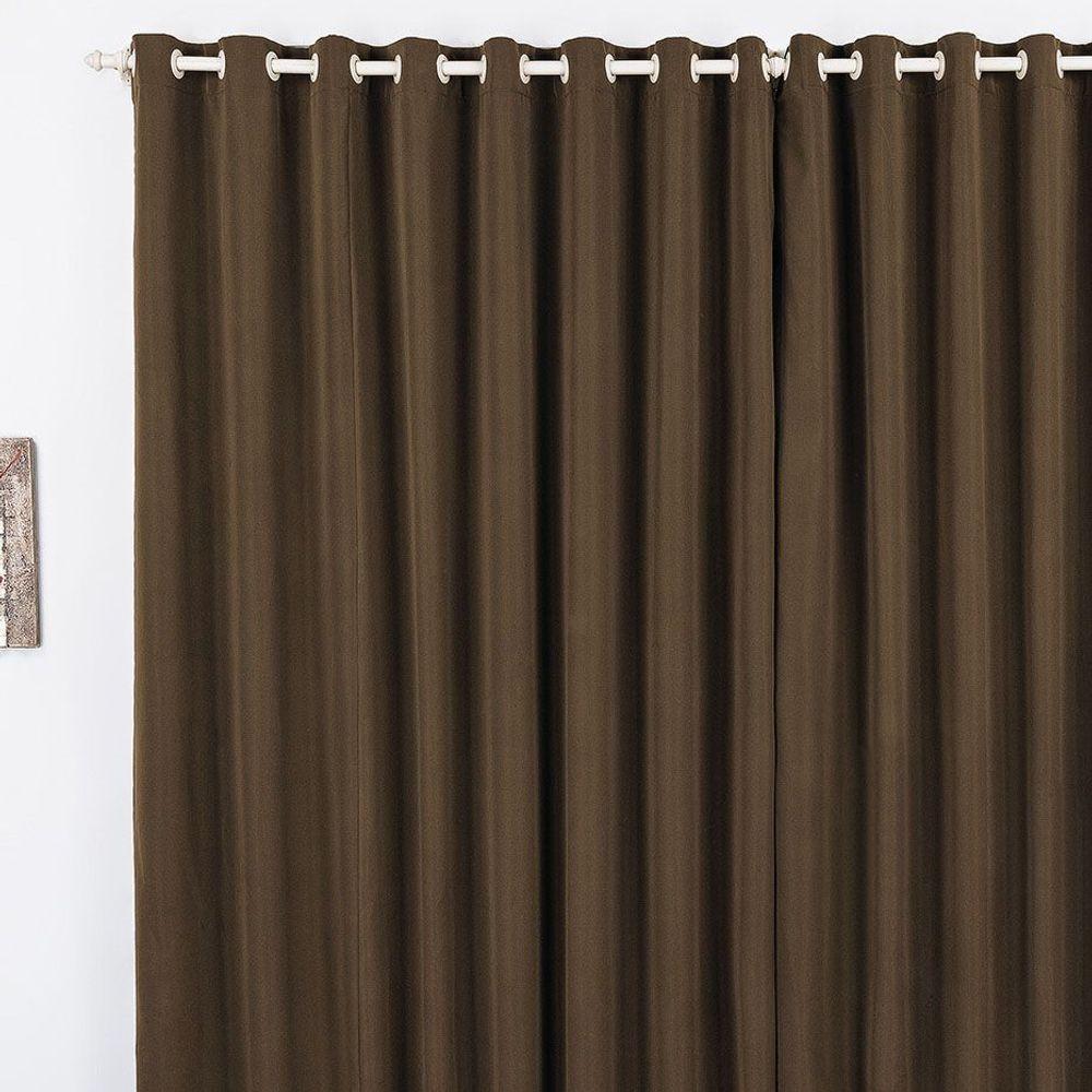 Cortina Duda 2,00M X 1,70M Metros Tabaco Tecido Oxford Para Sala Ou Quarto - 2