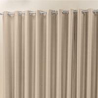 Cortina Madri 4,00M X 2,50M Bege Liso Tecido Semi Blackout Para Sala Quarto - 1