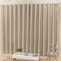 Cortina Madri 4,00M X 2,50M Bege Liso Tecido Semi Blackout Para Sala Quarto - 3