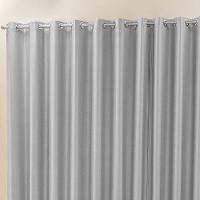 Cortina Madri 3,00M X 2,50M Cinza Liso Tecido Semi Blackout Para Sala Quarto - 3