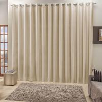 Cortina Roma 3,00M X 2,50M Bege Tecido Rafia Detalhado Para Sala Ou Quarto - 3