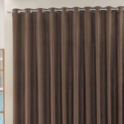 Cortina Roma 2,00M X 1,70M Tabaco Tecido Rafia Detalhado Para Sala Ou Quarto