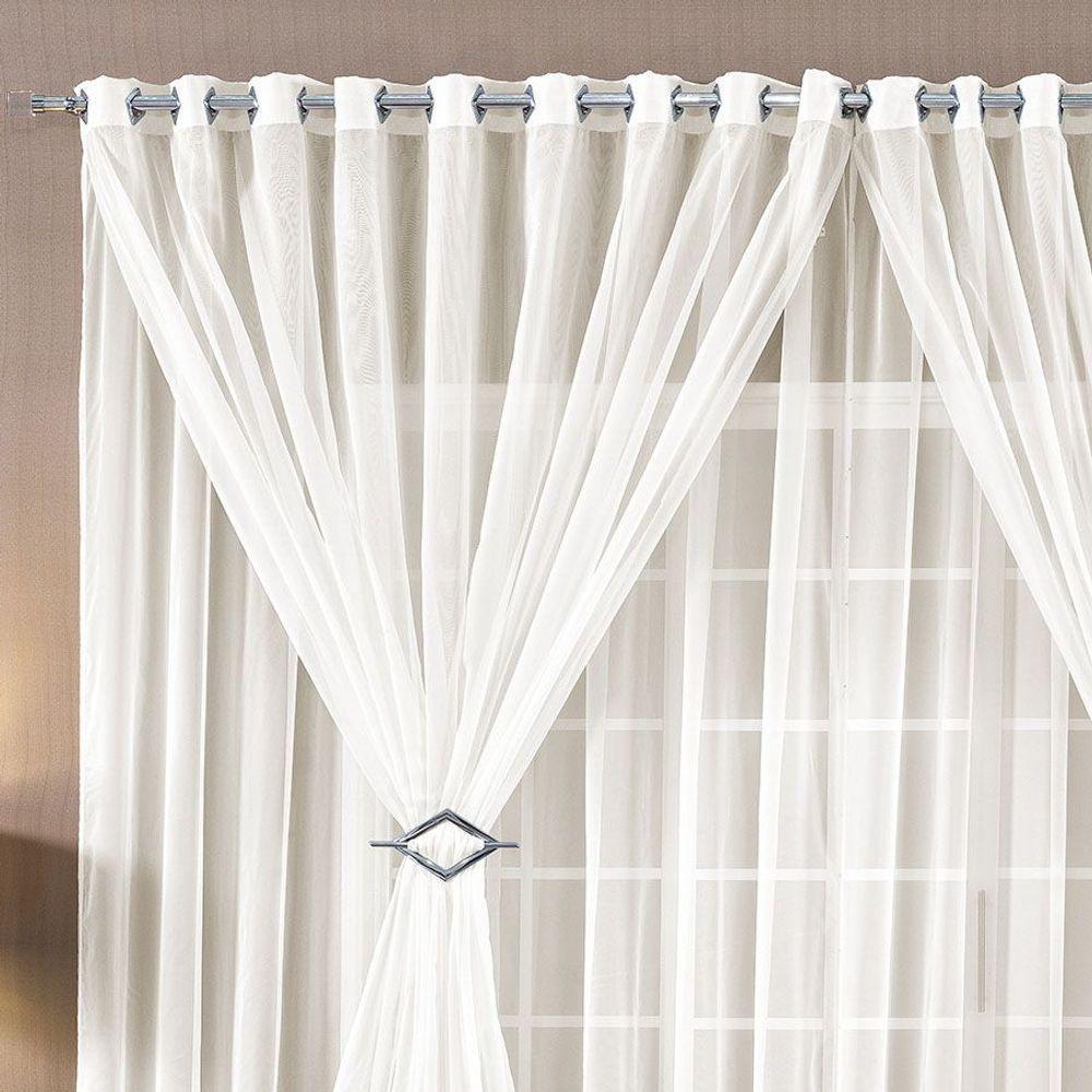 Cortina Paula 4,00M X 2,80M Palha Tecido Voal Leve Clean Para Sala Ou Quarto - 3