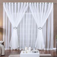 Cortina Paula 3,00M X 2,80M Branca Tecido Voal Leve Clean Para Sala Ou Quarto - 1