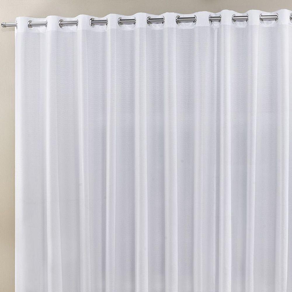 Cortina Roma 2,00M X 1,70M Branca Tecido Rafia Detalhado Para Sala Ou Quarto - 2