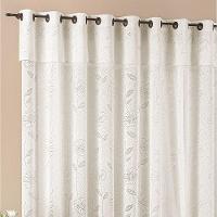 Cortina Luna 2,00M X 2,50M Palha Tecido Renda Floral Leve Para Sala Ou Quarto - 1