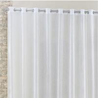 Cortina Rubi 2,00M X 1,70M Branca Tecido Voal Linho Detalhada Sala Quarto Leve - 1