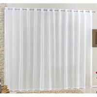 Cortina Rubi 2,00M X 1,70M Branca Tecido Voal Linho Detalhada Sala Quarto Leve - 2