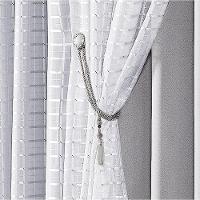 Cortina Realce 2,00M X 1,70M Tecido Semi Blackout Com Voil Xadrez Varão Simples - Cinza - 1