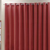 Cortina Roma 4,00M X 2,50M Vermelha Tecido Rafia Detalhado Para Sala Ou Quarto - 1