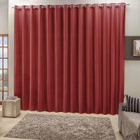 Cortina Roma 4,00M X 2,50M Vermelha Tecido Rafia Detalhado Para Sala Ou Quarto - 2