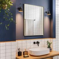 Espelho Decorativo Skkar Retang 92x62 Moldura 25 Cm Dourado Dhom Dourado - 2