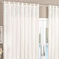 Cortina Renda 2,00M X 1,70M Palha Tecido Renda Com Voal Floral Sala Ou Quarto - 2