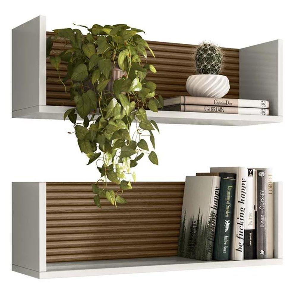 Kit 2 Nichos De Parede 14064 60 Cm Off White Cristal Dmad Off White Cristal - 1