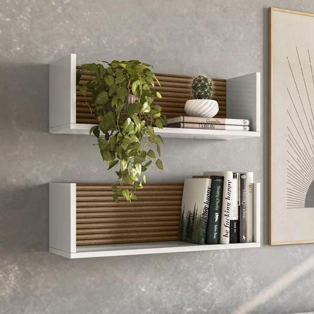 Kit 2 Nichos De Parede 14064 60 Cm Off White Cristal Dmad Off White Cristal - 7