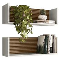 Kit 2 Nichos De Parede 14064 60 Cm Off White Cristal Dmad Off White Cristal - 1