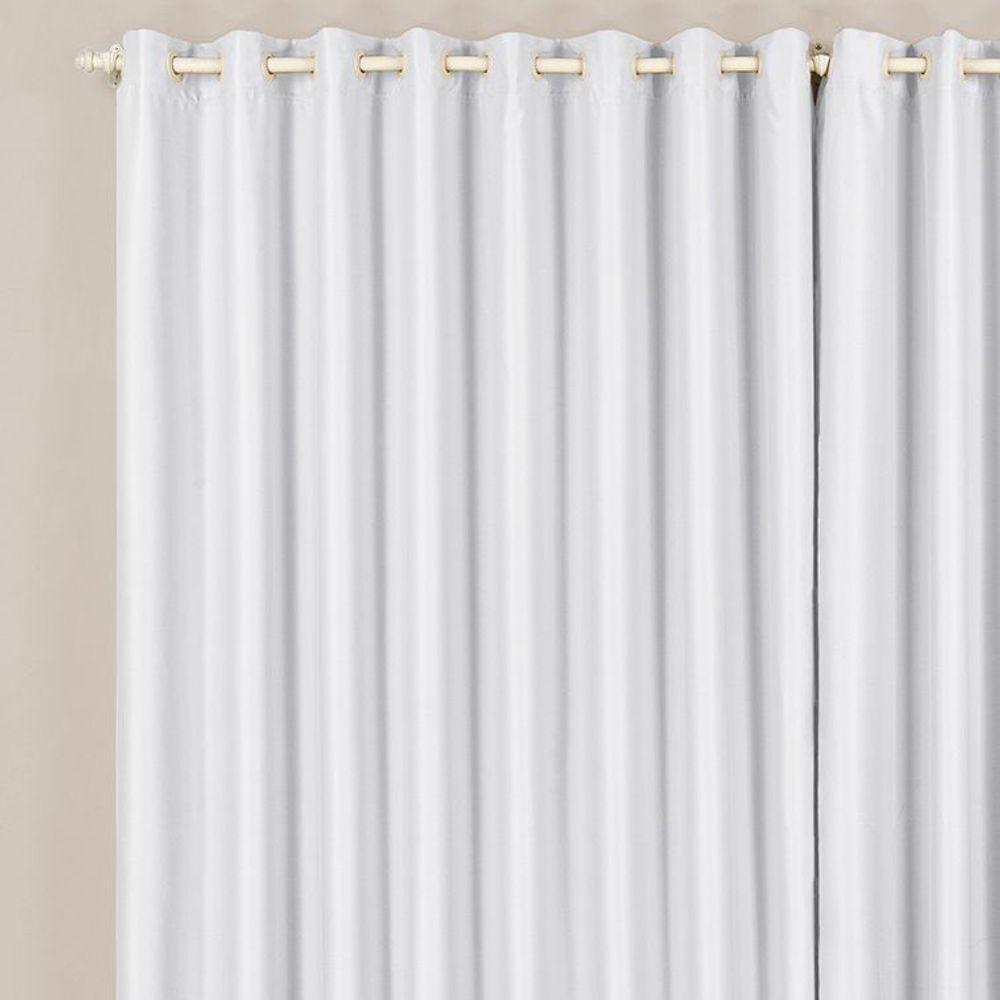 Cortina Tecido Blackout 3,00M X 2,60M Gelo Para Trilho Comum Blecaute Sala Quarto Nova - 1