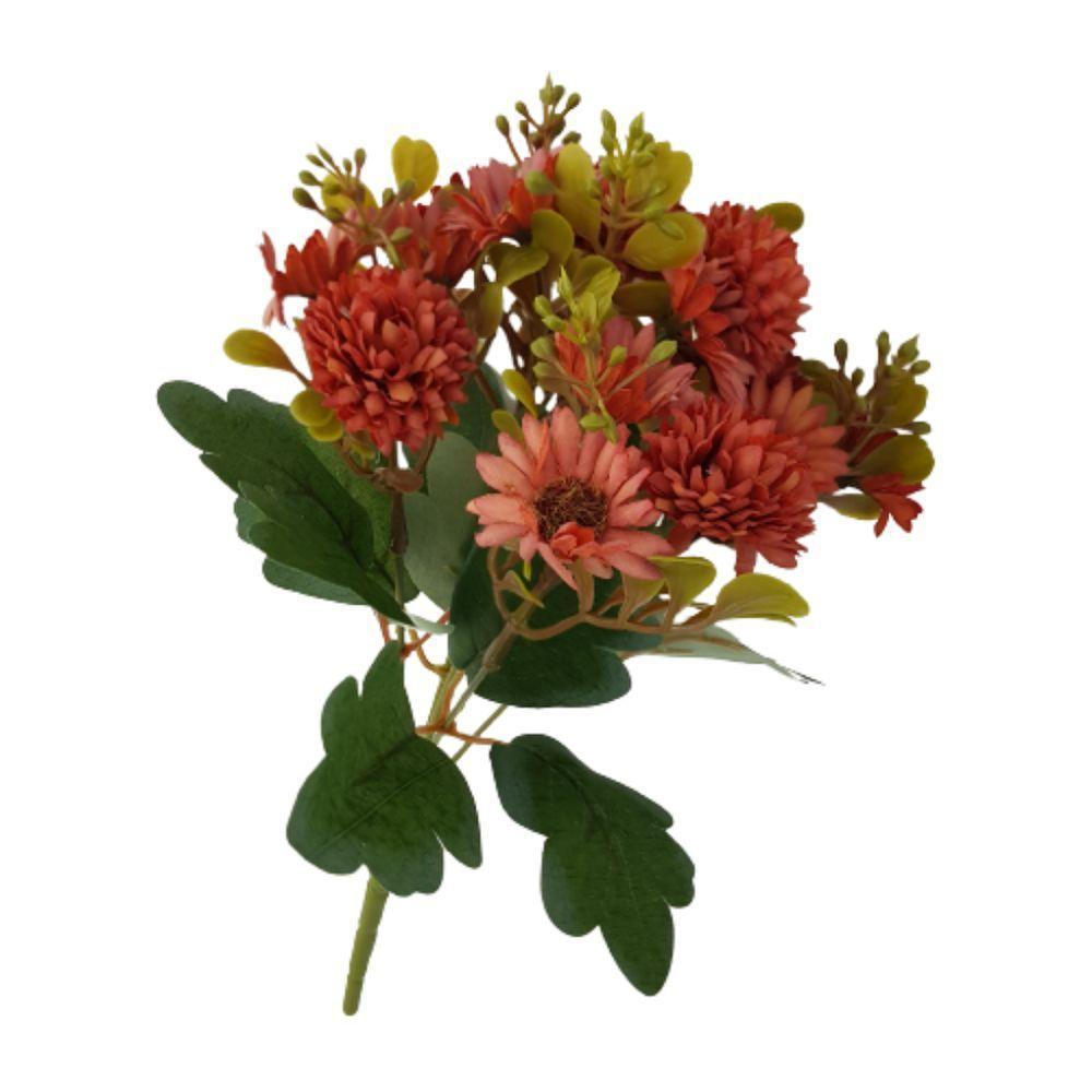 Flor Artificial Buquê Margaridas Com Cravo 30cm - 1