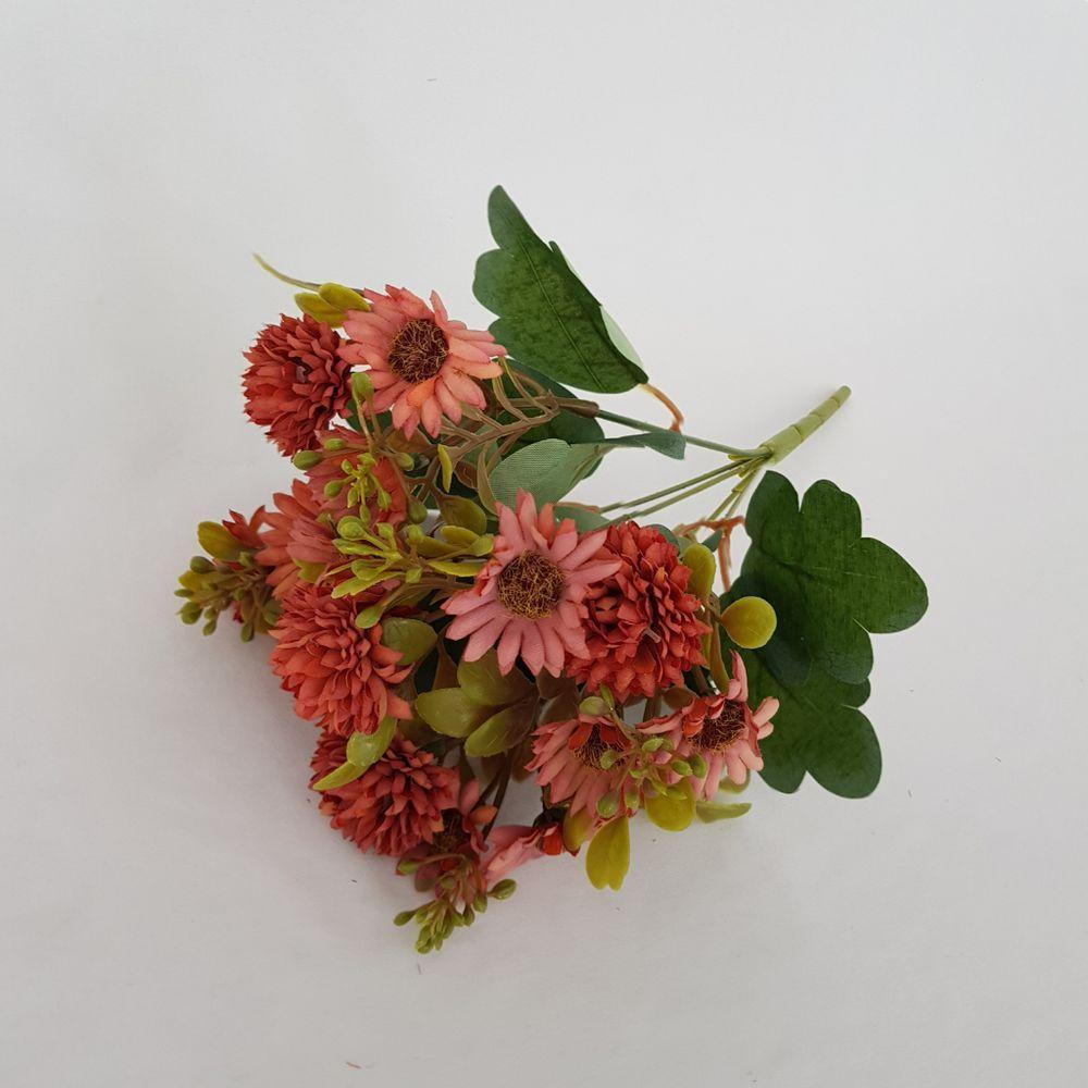 Flor Artificial Buquê Margaridas Com Cravo 30cm - 3