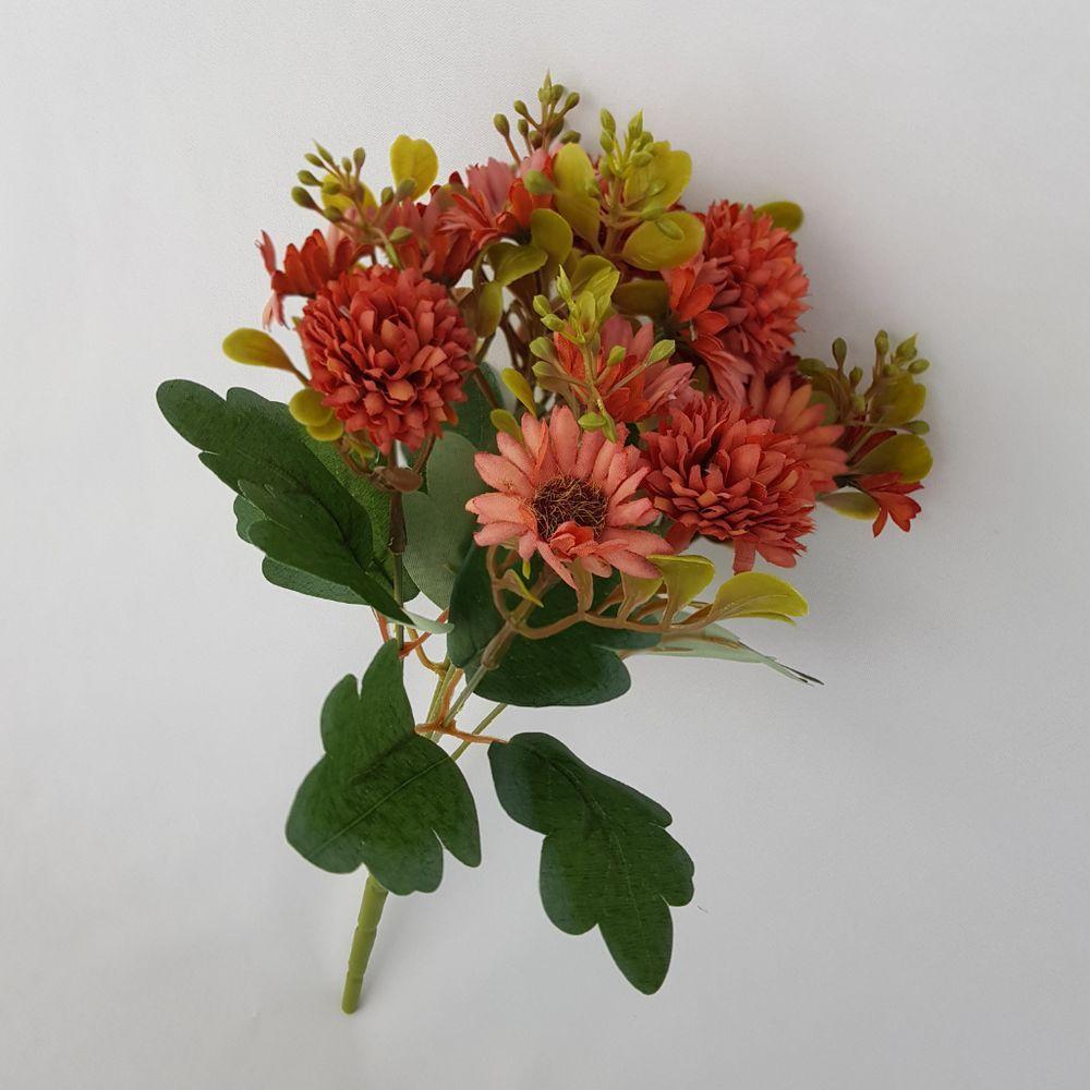 Flor Artificial Buquê Margaridas Com Cravo 30cm - 4