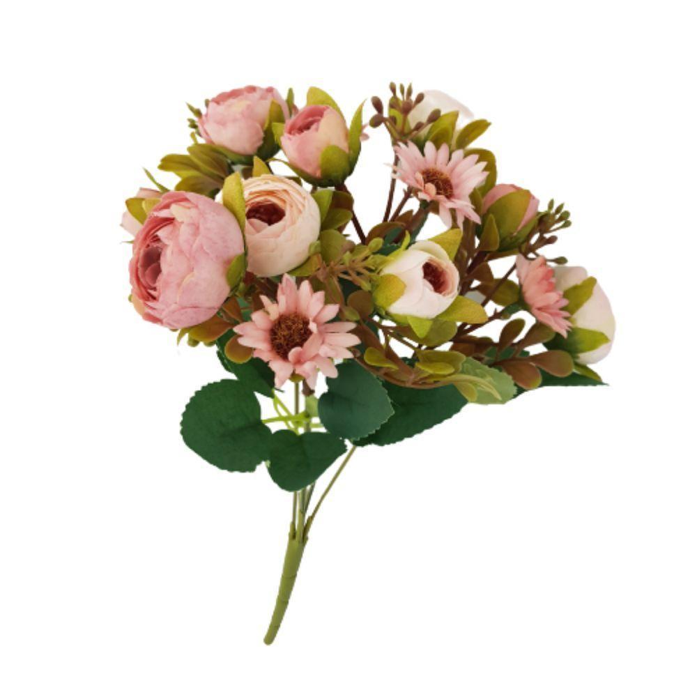 Flor Artificial Buquê Camélia E Margarida 30cm - 1