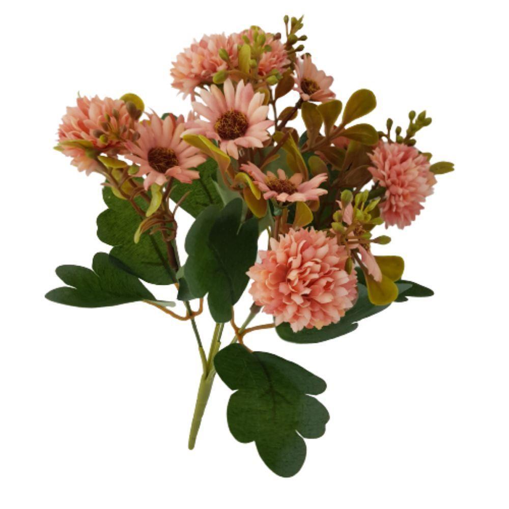 Flor Artificial Buquê Margaridas Com Cravo 30cm - 1