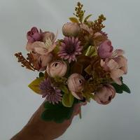 Flor Artificial Buquê Camélia E Margarida 30cm - 5