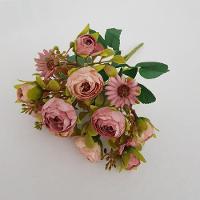 Flor Artificial Buquê Camélia E Margarida 30cm - 5